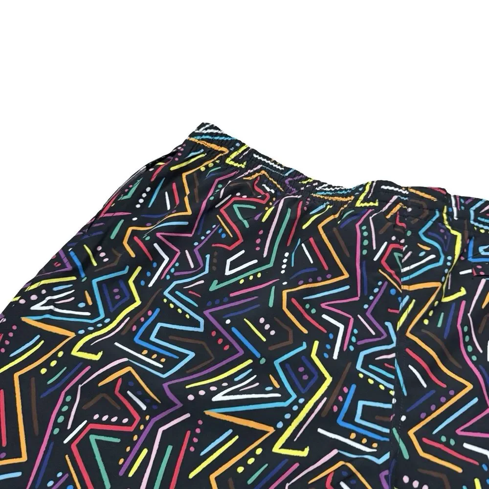Chubbies Mens Swim Trunks XXXL Black Neon Geometric Scribble Mesh 7